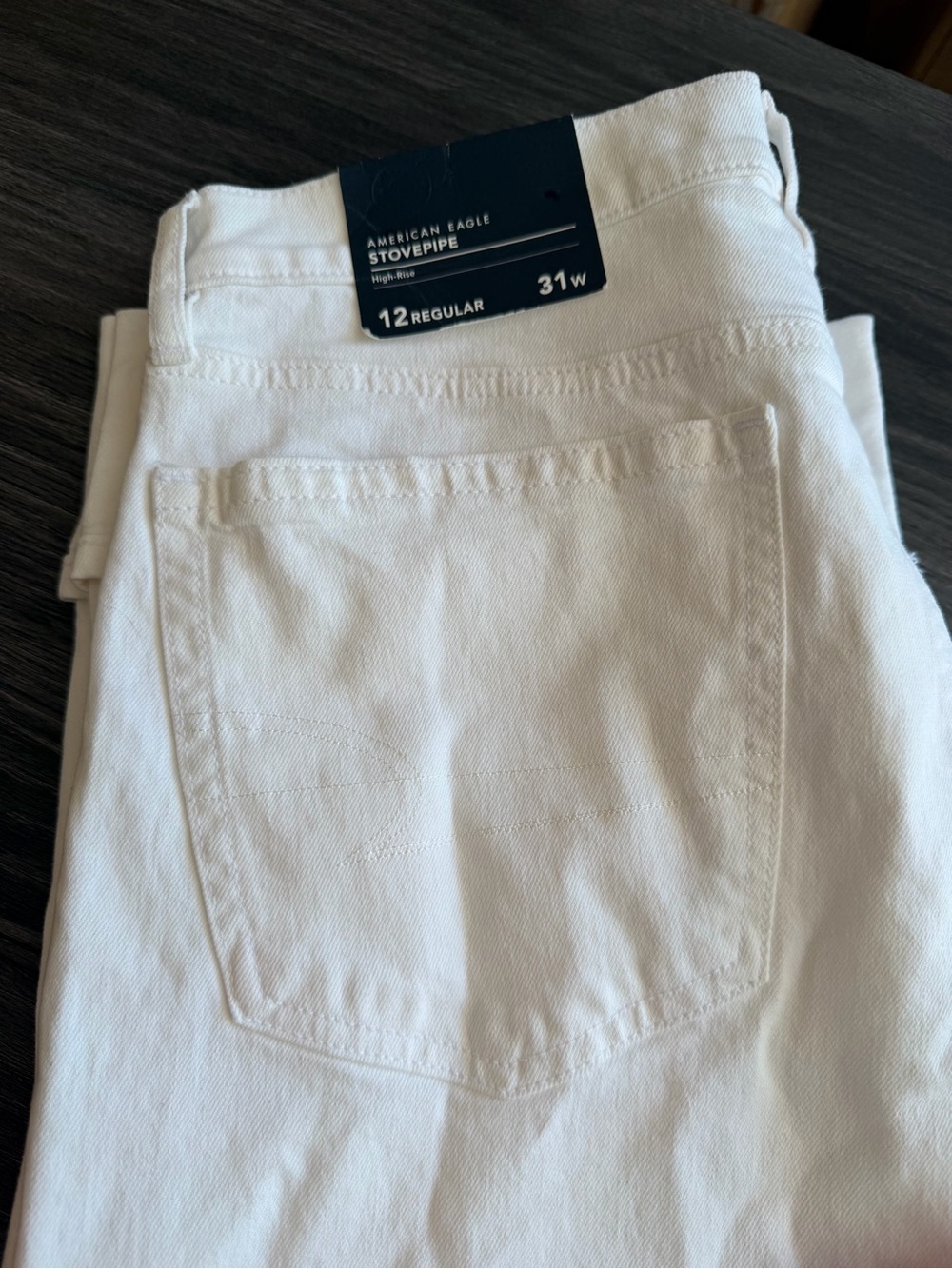 American Eagle Outfitters White Straight-Leg Stovepipe Jeans
